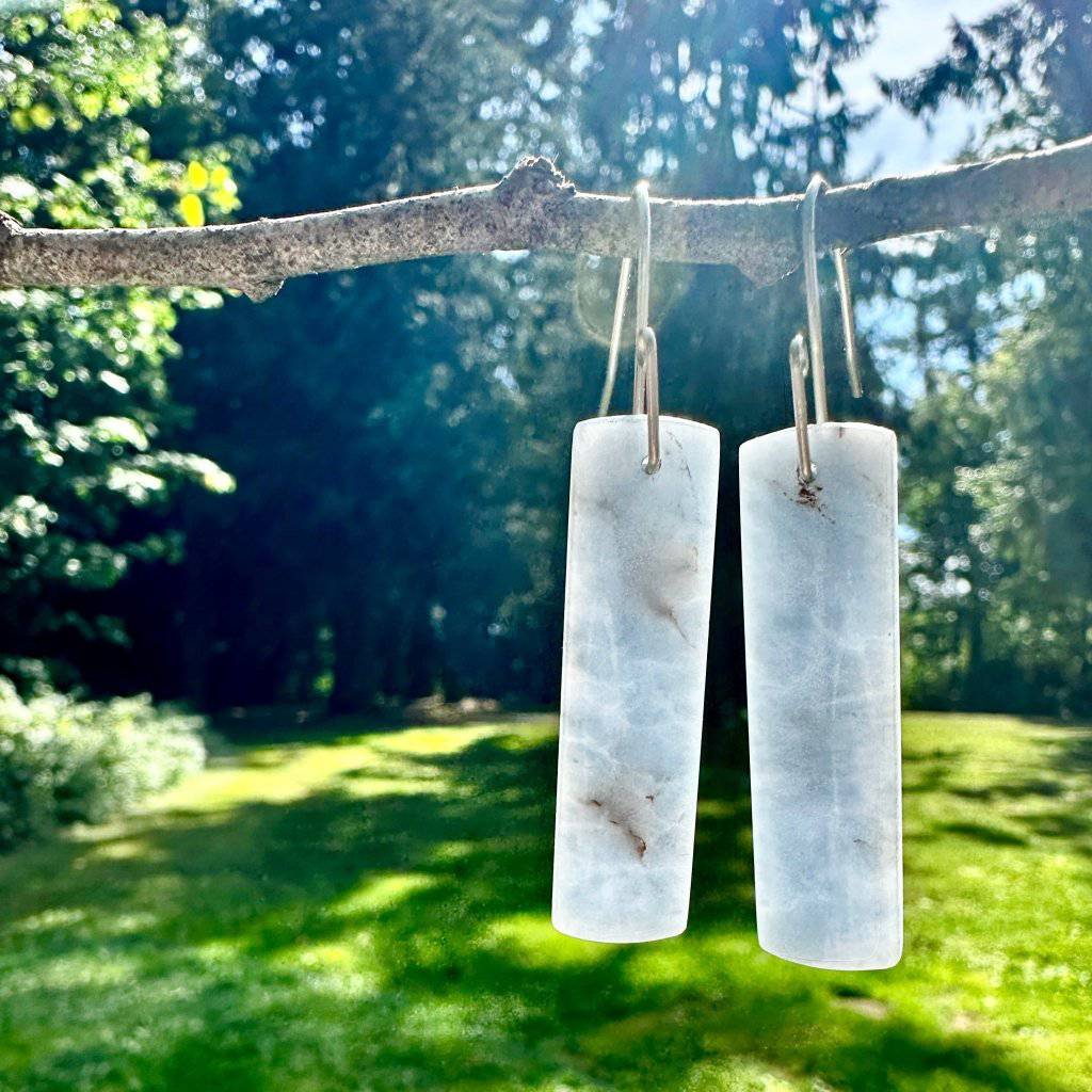 Small Batched Angelite Stone Drop Earrings WS - Studio Selyn