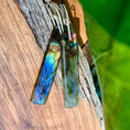 Load image into Gallery viewer, Small Batched Labradorite Stone Drop Earrings WS - Studio Selyn
